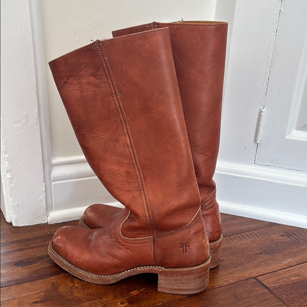 Frye Tan Leather Tall Boots